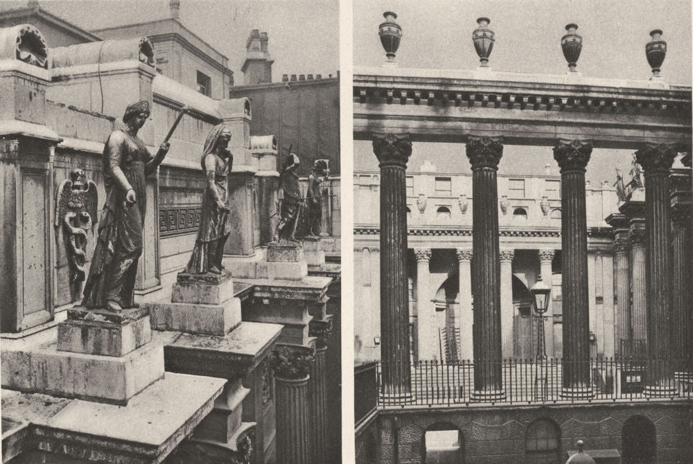BANK OF ENGLAND.Columns figures Bullion Yard, Sir John Soane's contribution 1926